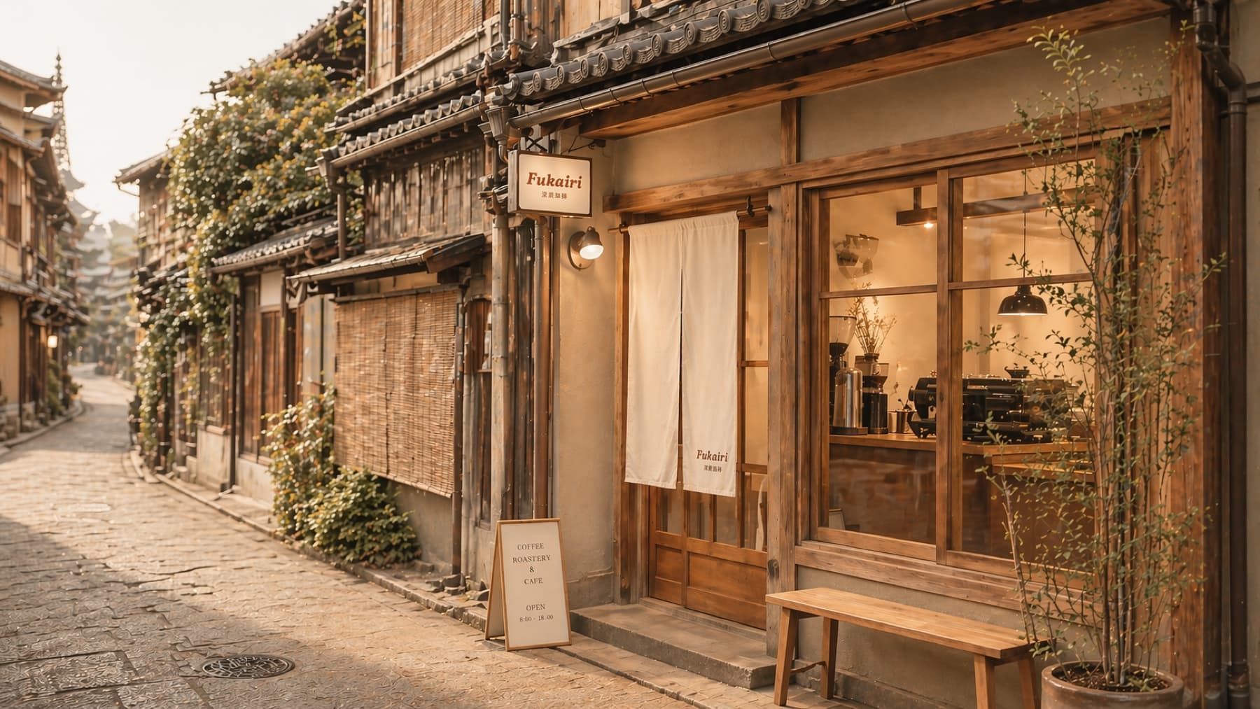 京都・二寧坂の Fukairi 焙煎所の外観