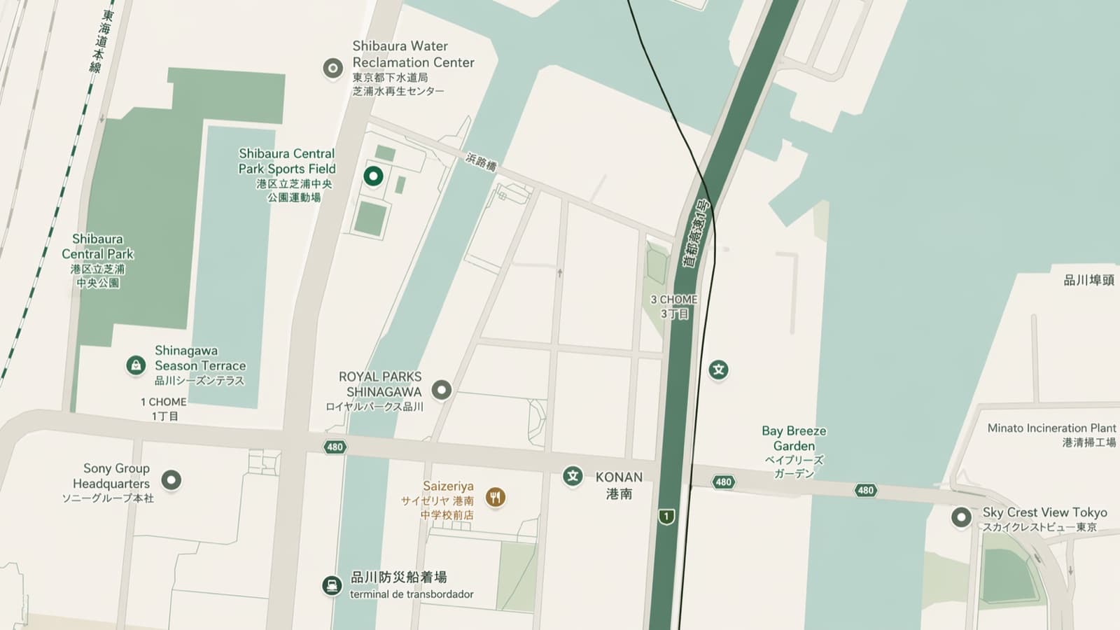 品川駅周辺の地図